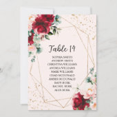 Cartes de Mariage Floral Rouge Rose & Or (Devant)