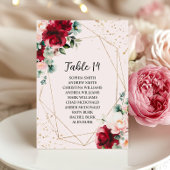 Cartes de Mariage Floral Rouge Rose & Or
