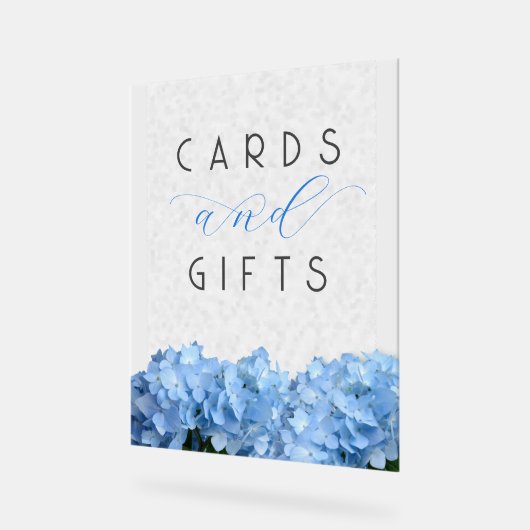 Cartes de mariage florale bleu n Table de cadeaux (Angle)