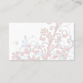 Cartes de Mariage Florales Blanches, Rose, Gris, B (Dos)