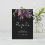 Cartes de mariage florales gothiques avec pochette (Debout devant)