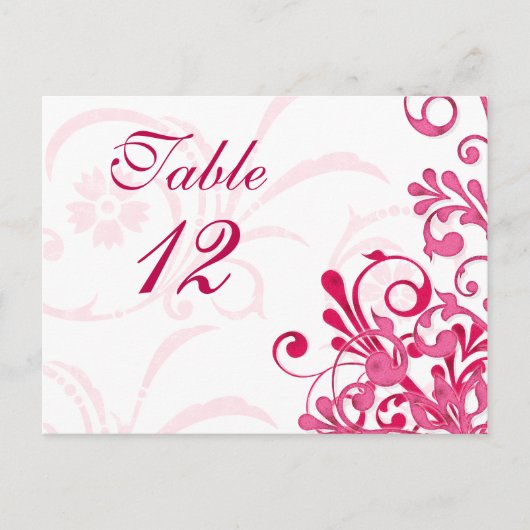 Cartes de Mariage florales rose et blanc (Devant)
