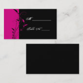 Cartes de Mariage Fuchsia et Black Floral (Devant / Derrière)