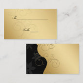 Cartes de Mariage Gold-Black de luxe (Devant / Derrière)