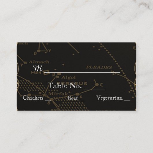 Cartes de Mariage Gold et Black Constellation (Devant)