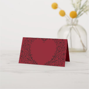 Cartes de Mariage gothique du Coeur rouge et noir
