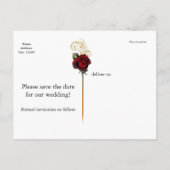 Cartes de mariage gothique Roses noires + Crânes (Dos)