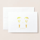Cartes De Mariage Groom & Groom Gold Etched (Devant avec enveloppe)