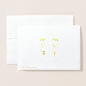 Cartes De Mariage Groom & Groom Gold Etched (Derrière avec enveloppe)