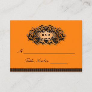Cartes de Mariage - Halloween orange et noir