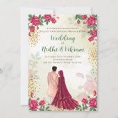 Cartes de mariage hindoues & invitations de mariag (Devant)