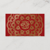Cartes de Mariage indiennes Mandala Rouge et or (Dos)