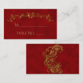 Cartes de Mariage indiennes Red et Gold Peacock (Devant / Derrière)
