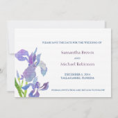 Cartes de mariage Iris pour Sauvegarder la Date (Dos)