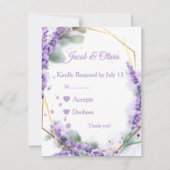 Cartes de mariage lavande (Devant)
