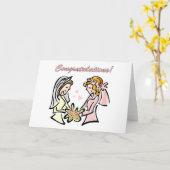 Cartes de mariage lesbiennes - blanc à l'intérieur (Fleur jaune)