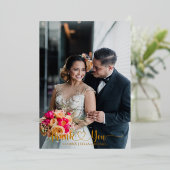 Cartes de mariage Luxe et Gold Merci - avec photo (Debout devant)