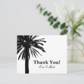 Cartes de mariage Merci avec image de palmier (Debout devant)