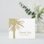Cartes de mariage Merci avec image de palmier de s (Debout devant)