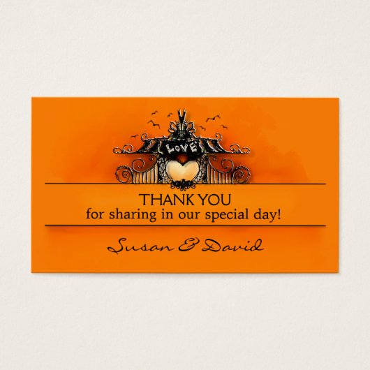 Cartes de mariage Merci - Halloween Love (Devant)