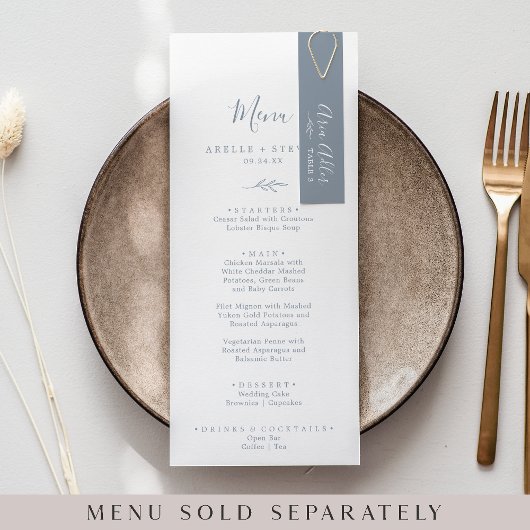 Cartes de Mariage minimes do-it-yourself bleu feui