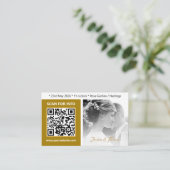 Cartes de Mariage modernes, Code QR, Photo, Or (Debout devant)