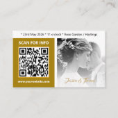 Cartes de Mariage modernes, Code QR, Photo, Or (Devant)