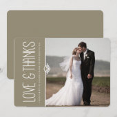 CARTES DE MARIAGE MODERNES DE MERCI (Devant / Derrière)