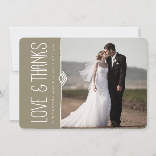 CARTES DE MARIAGE MODERNES DE MERCI (Devant)