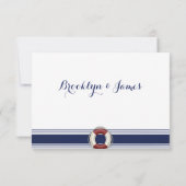 Cartes de mariage Nautique Monogrammé Personnalisé (Dos)