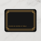 Cartes de Mariage Noir Art Déco Simple (Dos)