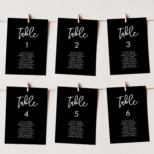 Cartes de mariage noir contemporaines