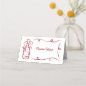 Cartes de Mariage Noms Main Whimsical Tirée (Dos)