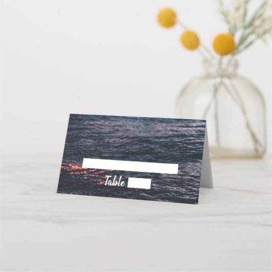 Cartes de Mariage Ocean Sunset (Devant)
