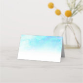 Cartes de Mariage Ombre Aquarelle - Bleu (Dos)