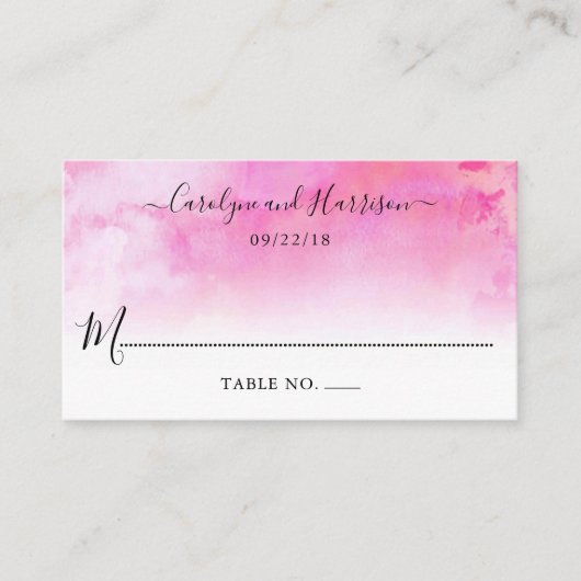Cartes de Mariage Ombre Aquarelle - Rose (Devant)