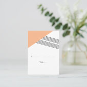 Cartes de Mariage Orange Géométrique (Debout devant)