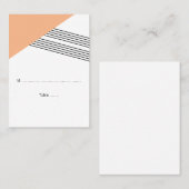 Cartes de Mariage Orange Géométrique (Devant / Derrière)