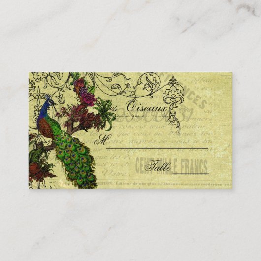 Cartes de Mariage Peacock vintage (Devant)