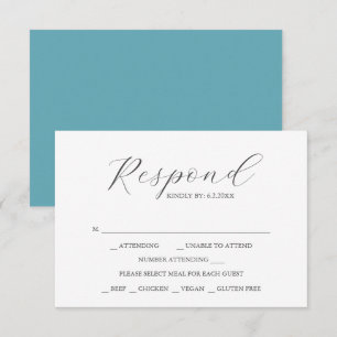 Cartes de mariage personnalisées RSVP bleu turquoi