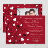 Cartes de mariage photo d'invitation de la Saint-V (Devant / Derrière)