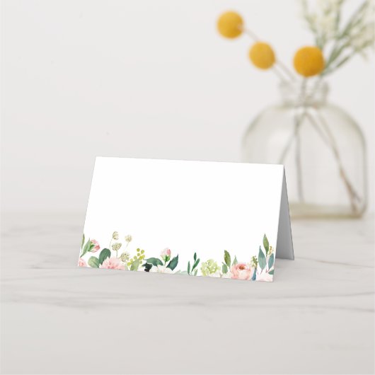 Cartes de Mariage pliées à fleurs rose et blanc (Dos)