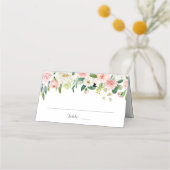 Cartes de Mariage pliées à fleurs rose et blanc (Devant)