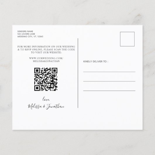 Cartes de mariage pour chien avec code QR pour pho (Dos)
