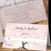 Cartes de Mariage pour feuilles de coeur rose pâle