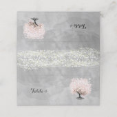 Cartes de Mariage pour feuilles de coeur roses (Extérieur déplié)