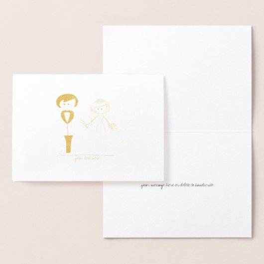 Cartes de mariage pour mariée et mariée en or grav (Affichage)