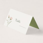 Cartes de Mariage pour table de fleurs roses (Front)