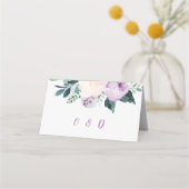 Cartes de mariage pourpre botanique en fleurs (Dos)