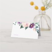 Cartes de mariage pourpre botanique en fleurs (Devant)